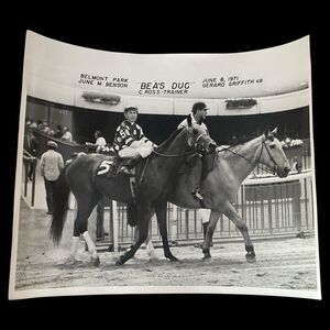 Vtg Horse Racing Photo Belmont Park  Bea’s Duc 1971 Griffith  Winner Circle